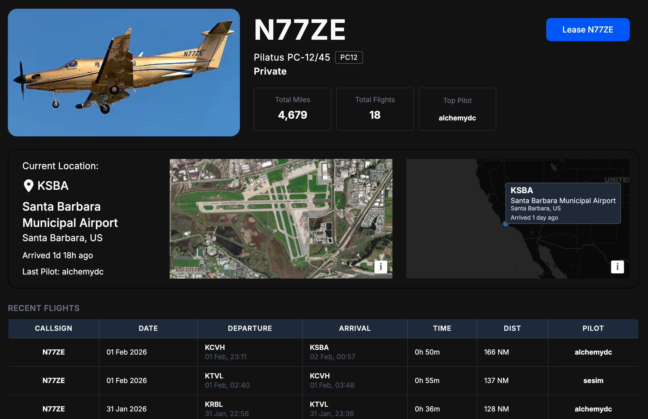 Screenshot of the Tailstrike dashboard